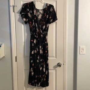 1X Kaileigh Black Floral Jumpsuit